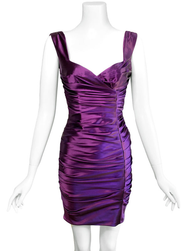 Dolce & Gabbana Y2K Purple Satin Mini Dress