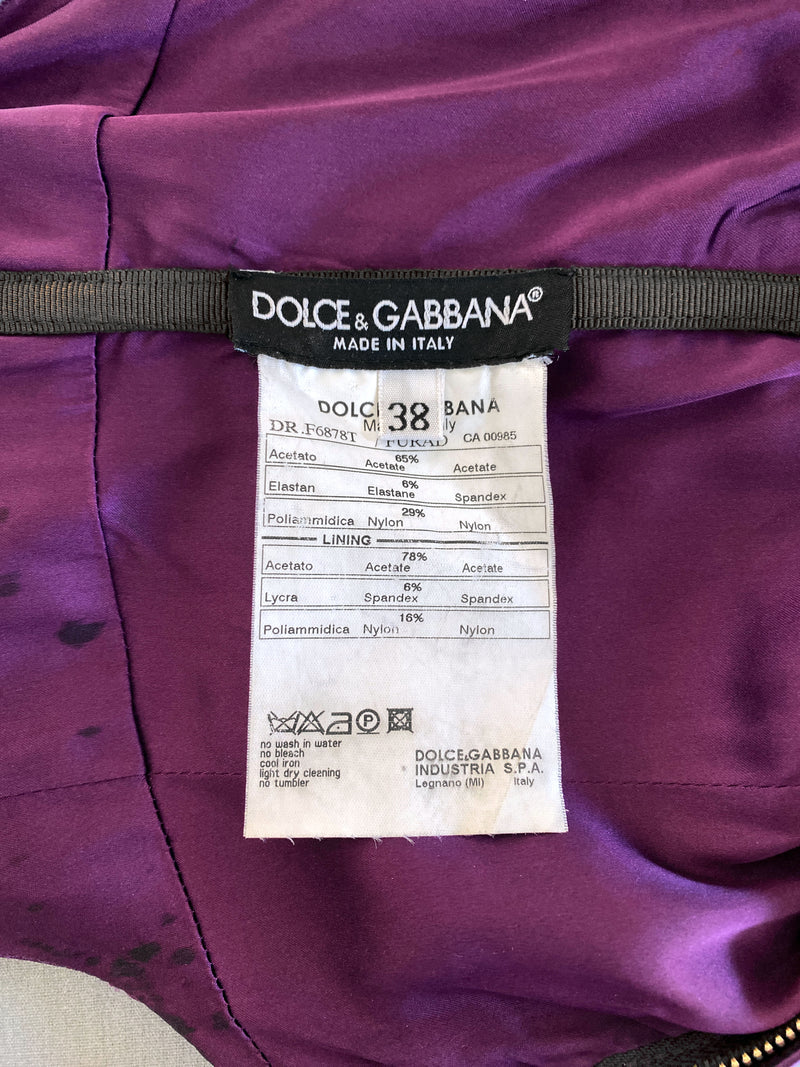 Dolce & Gabbana Y2K Purple Satin Mini Dress
