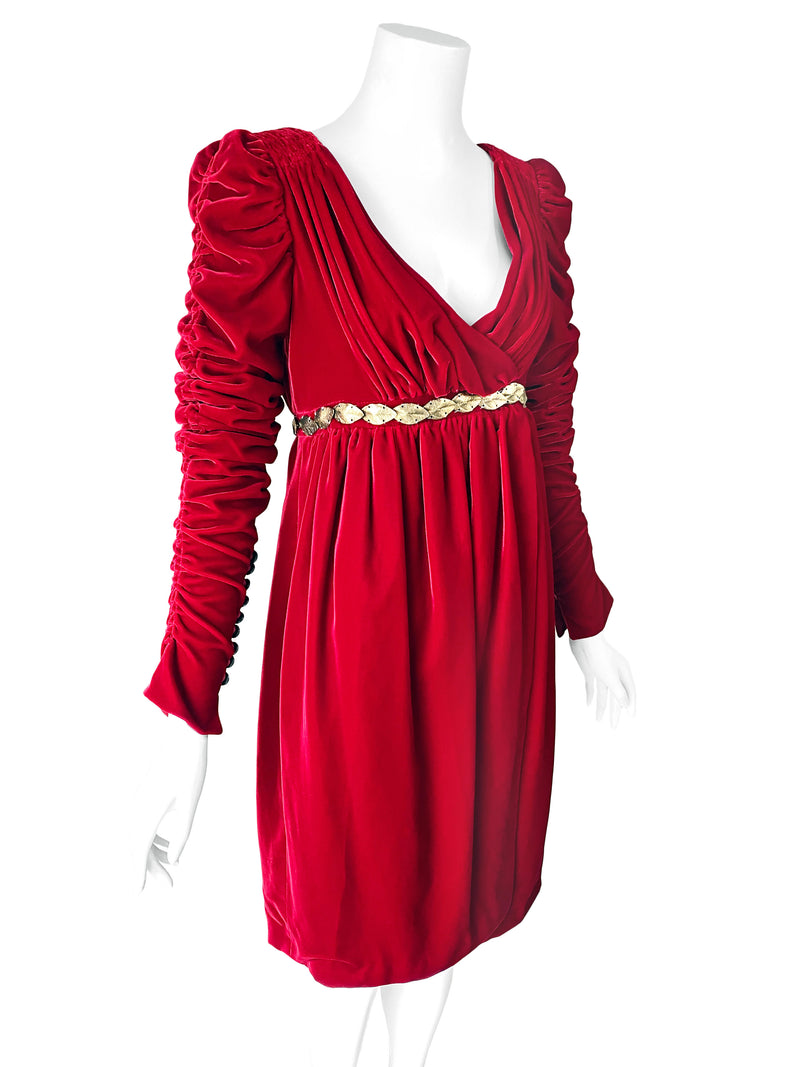 Dolce & Gabbana A/W 2006 Embellished Velvet Dress Sweet Disorder Vintage Dolce & Gabbana A/W 2006 Embellished Velvet Dress Sweet Disorder Vintage