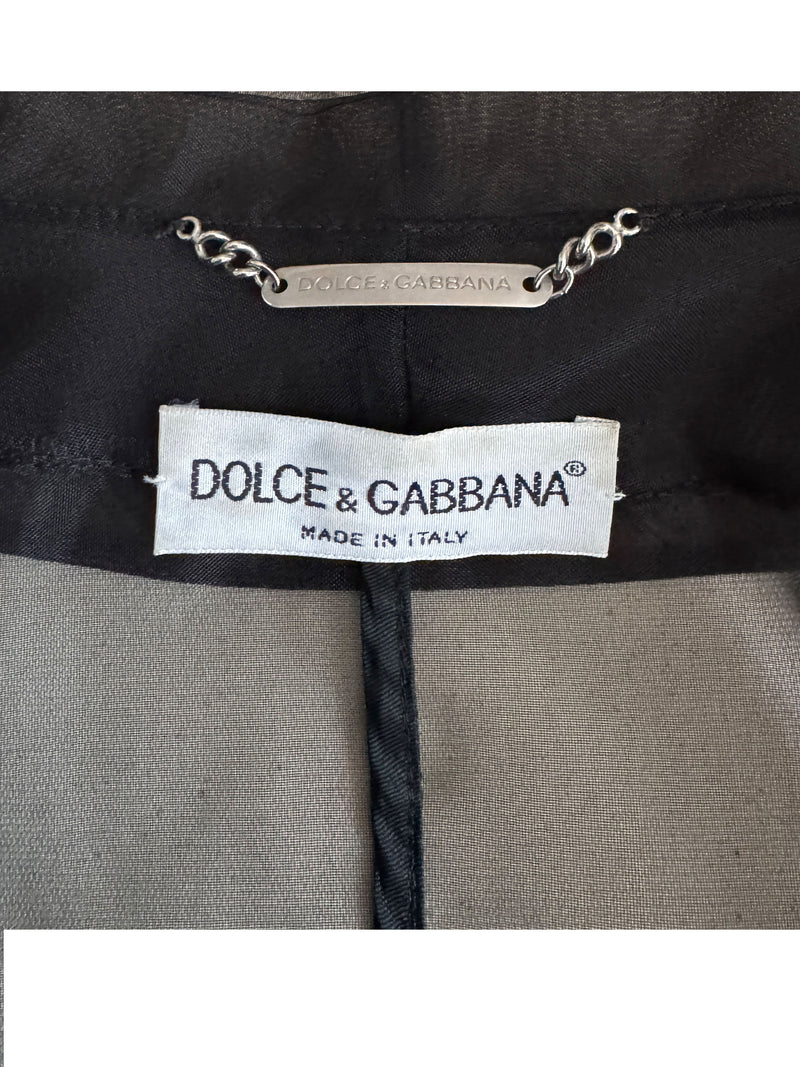 Dolce & Gabbana S/S 1995 Black Silk Organza Skirt Suit