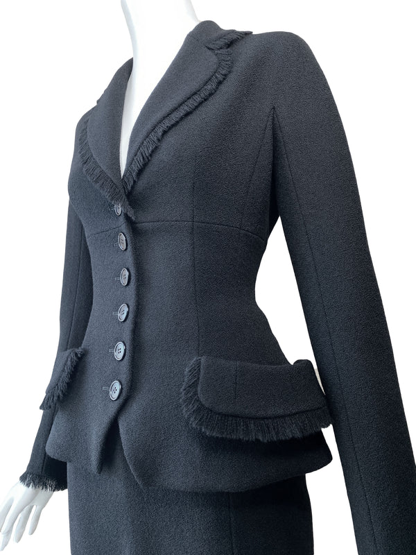 Christian Dior By John Galliano Black Skirt Suit