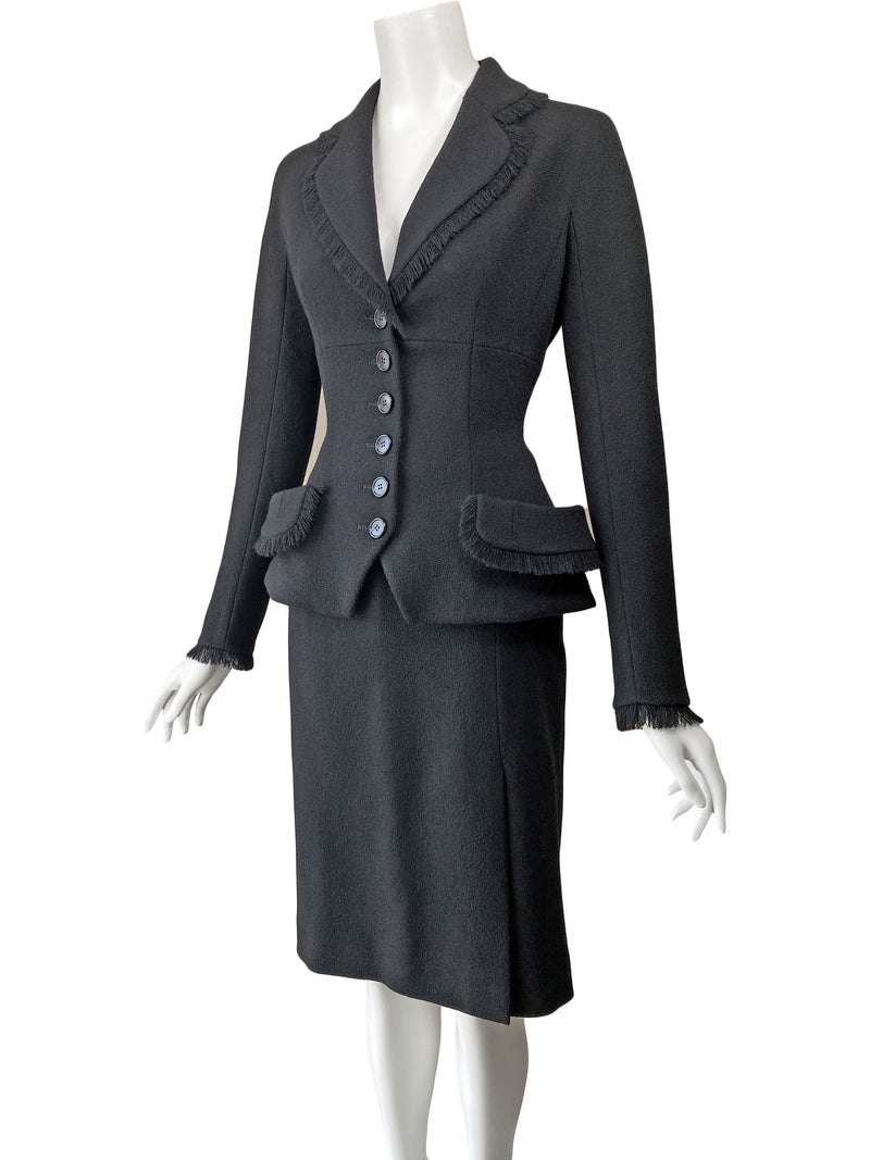 Christian Dior By John Galliano Black Skirt Suit