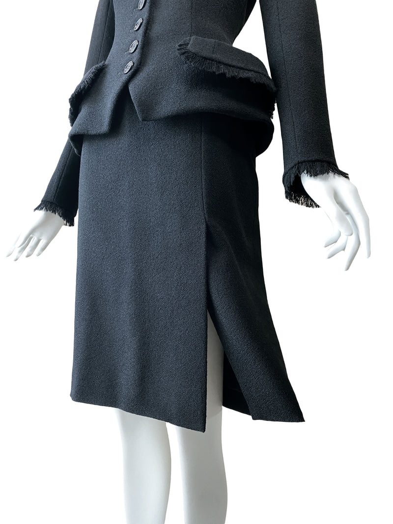Christian Dior By John Galliano Black Skirt Suit