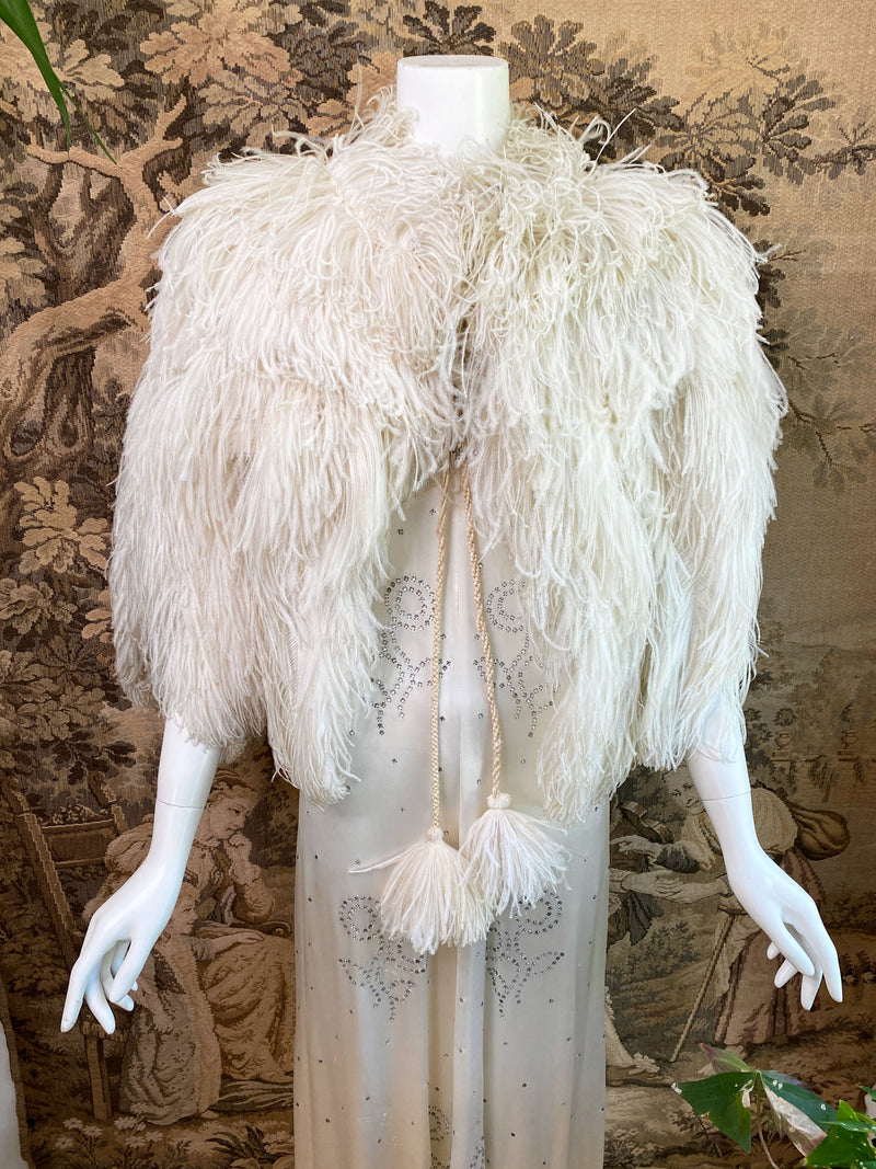 1930s Art Deco Ostrich Feather Cape