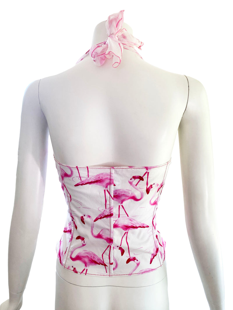 Blumarine Blugirl Y2K Flamingo Print Top