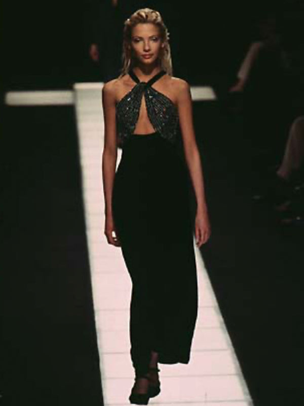 Giorgio Armani 1990s Black Silk Gown