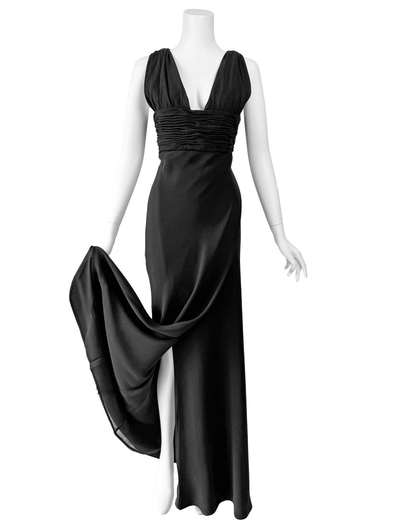 Giorgio Armani 1990s Black Silk Gown