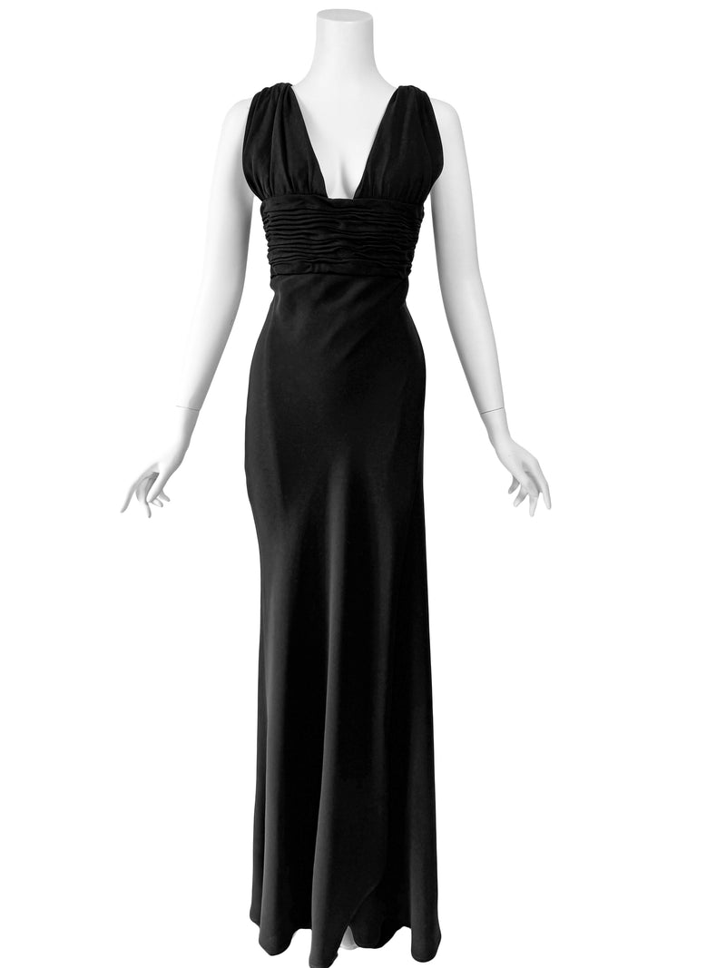 Giorgio Armani 1990s Black Silk Gown