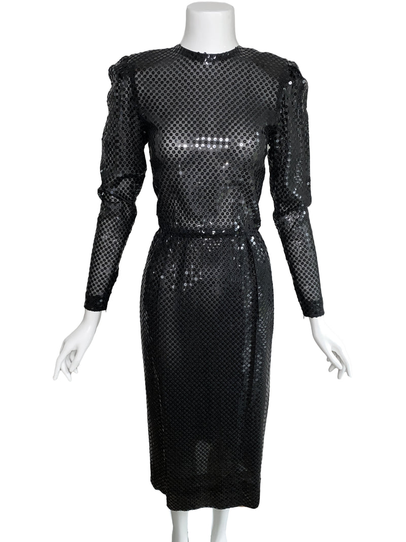 Givenchy Boutique 1970s Sequin Midi Dress