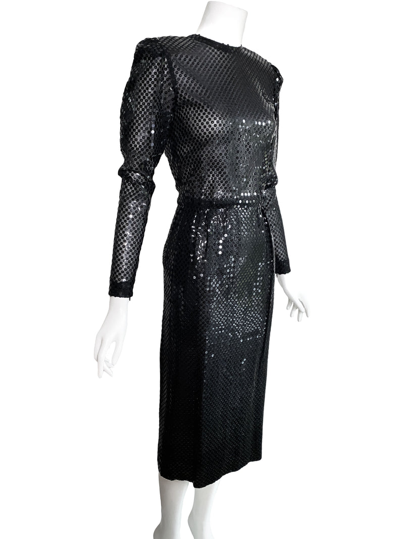 Givenchy Boutique 1970s Sequin Midi Dress