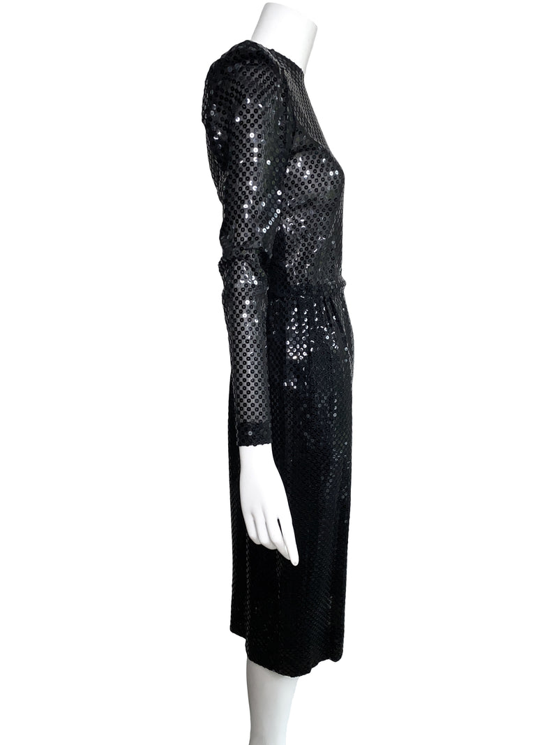 Givenchy Boutique 1970s Sequin Midi Dress