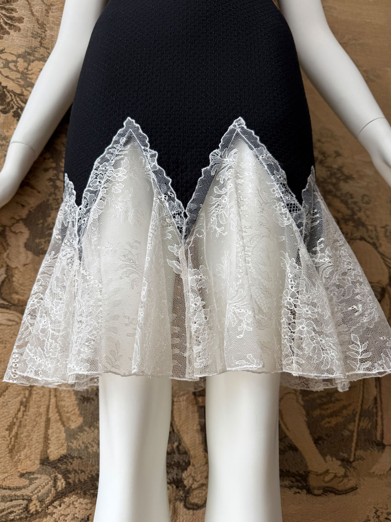 Gianni Versace Couture 1990s Lace Trimmed Mini Dress Sweet Disorder Vintage Gianni Versace Couture 1990s Lace Trimmed Mini Dress Sweet Disorder Vintage