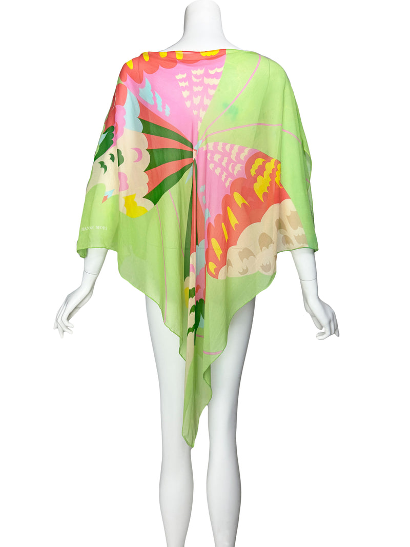 Hanae Mori 1980s Silk Butterfly Scarf Top