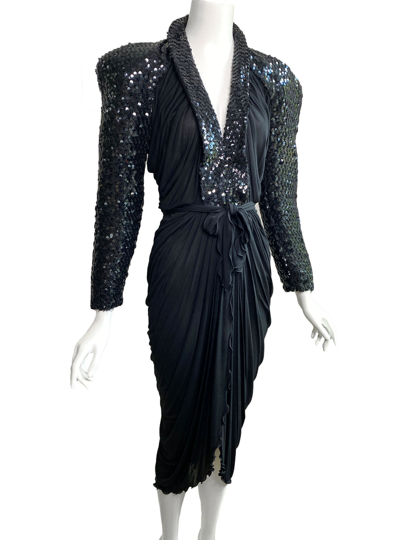 Hidy Misawa 1970s/80s Sequin Jersey Dress – Sweet Disorder Vintage
