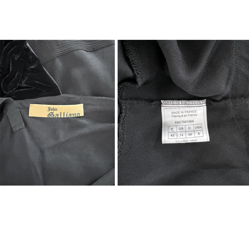 John Galliano Y2K Silk & Velvet Top