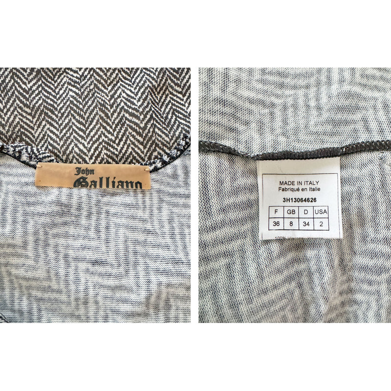 John Galliano Y2K  Trompe L'Oeil Print Dress