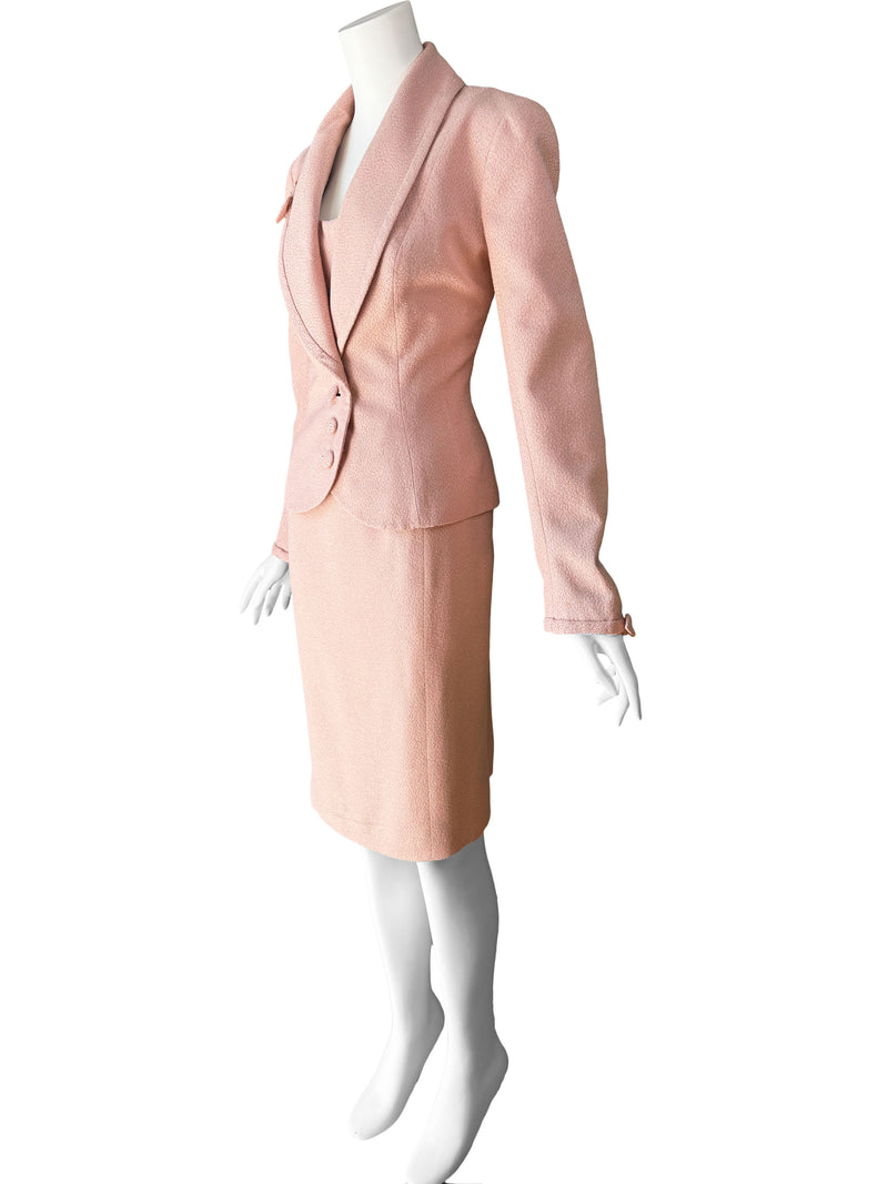 John Galliano S/S 1999 Ballet Pink Silk Dress & Jacket Set