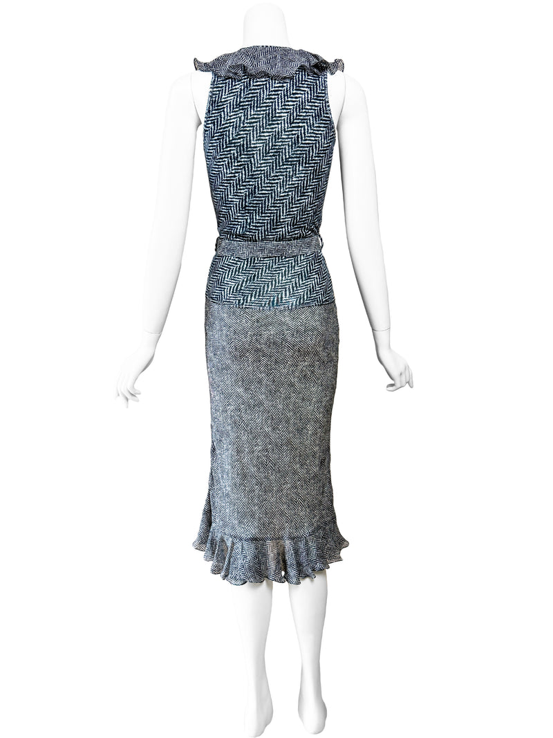 John Galliano Y2K  Trompe L'Oeil Print Dress