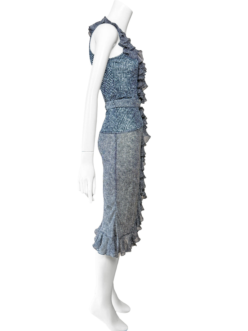 John Galliano Y2K  Trompe L'Oeil Print Dress