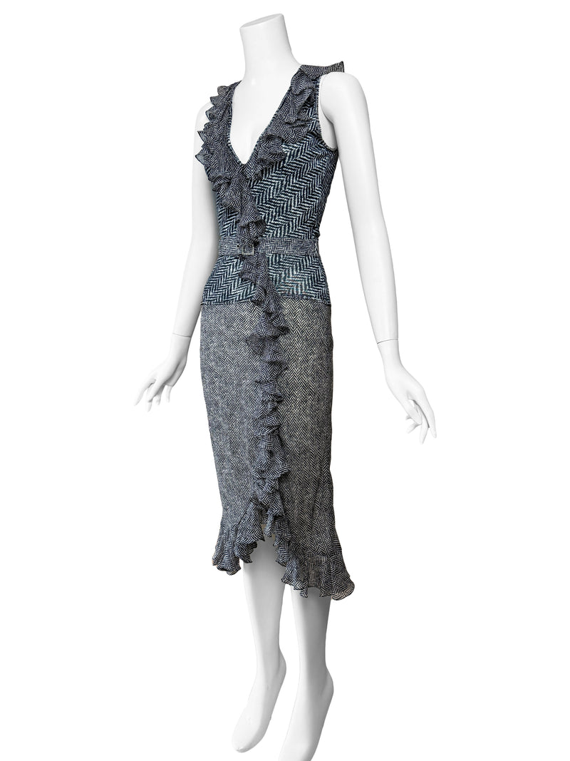 John Galliano Y2K  Trompe L'Oeil Print Dress