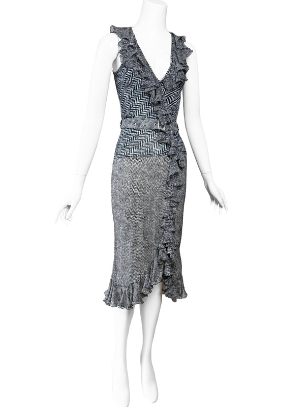 John Galliano Y2K  Trompe L'Oeil Print Dress