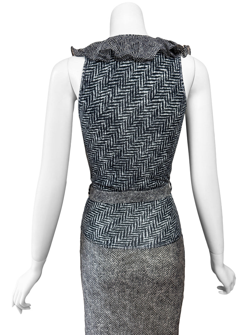 John Galliano Y2K  Trompe L'Oeil Print Dress