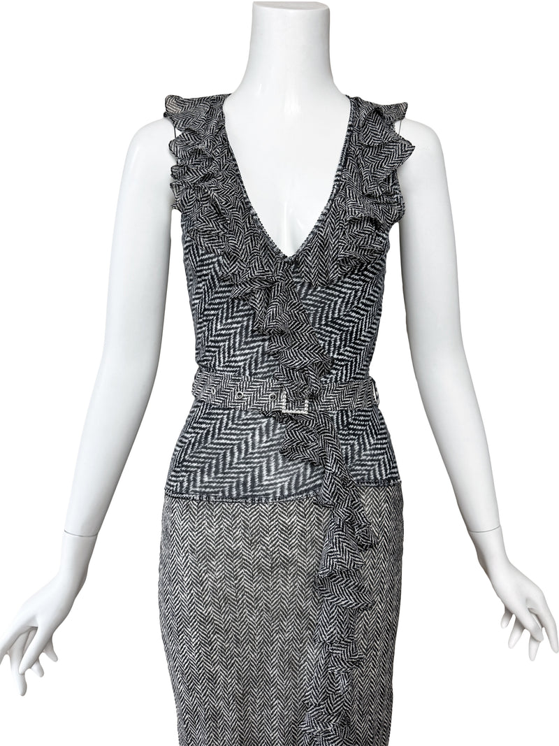 John Galliano Y2K  Trompe L'Oeil Print Dress
