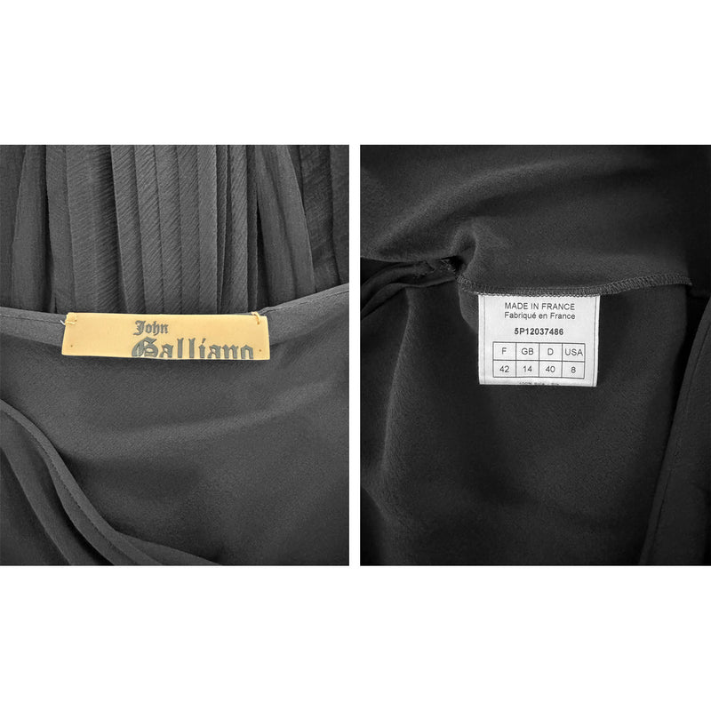 John Galliano Y2K Black SIlk & Lace Skirt