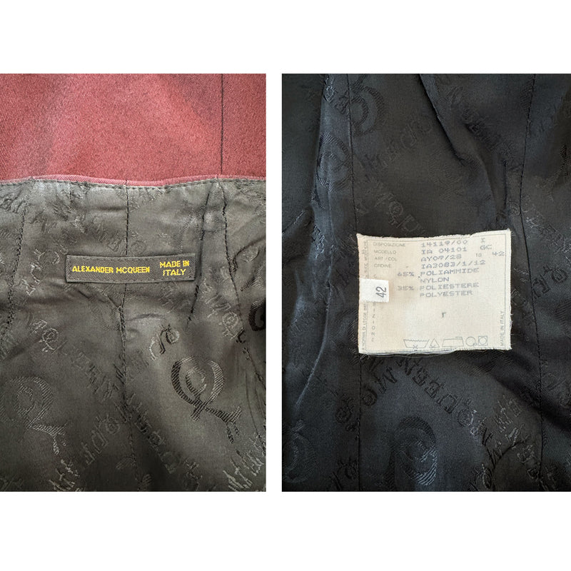 Alexander McQueen A/W 1998 'Joan'  Iridescent Red Skirt Suit