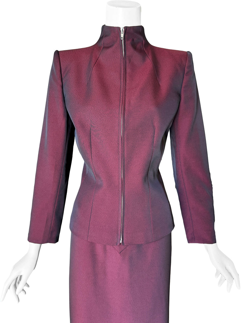 Alexander McQueen A/W 1998 'Joan'  Iridescent Red Skirt Suit