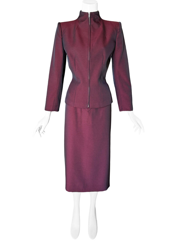 Alexander McQueen A/W 1998 'Joan'  Iridescent Red Skirt Suit