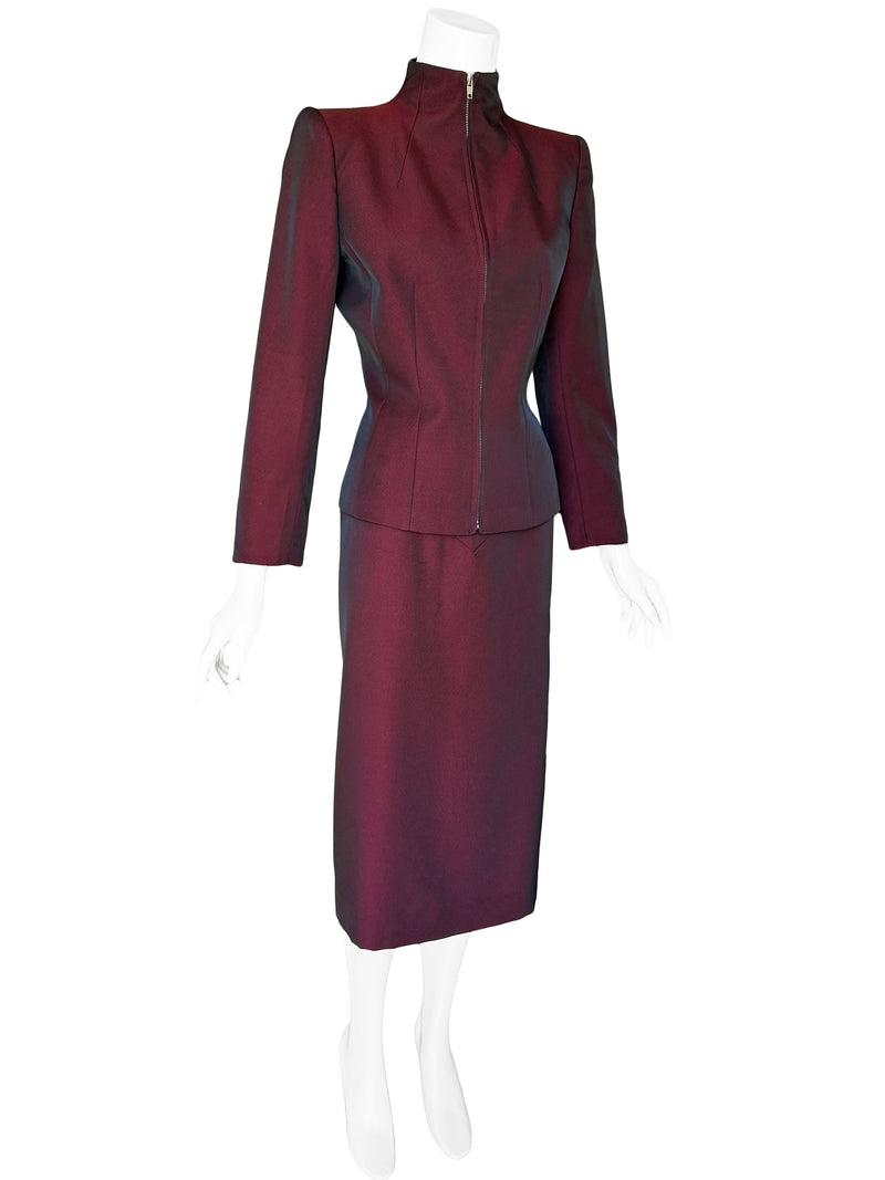 Alexander McQueen A/W 1998 'Joan'  Iridescent Red Skirt Suit