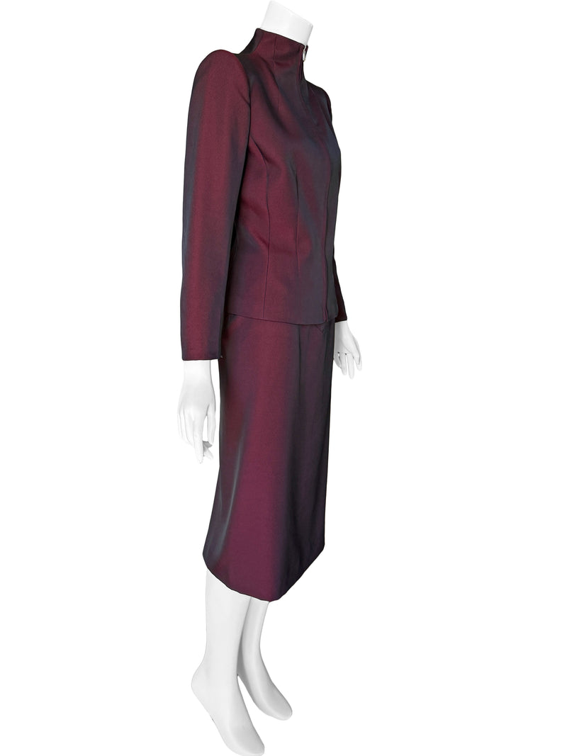 Alexander McQueen A/W 1998 'Joan'  Iridescent Red Skirt Suit