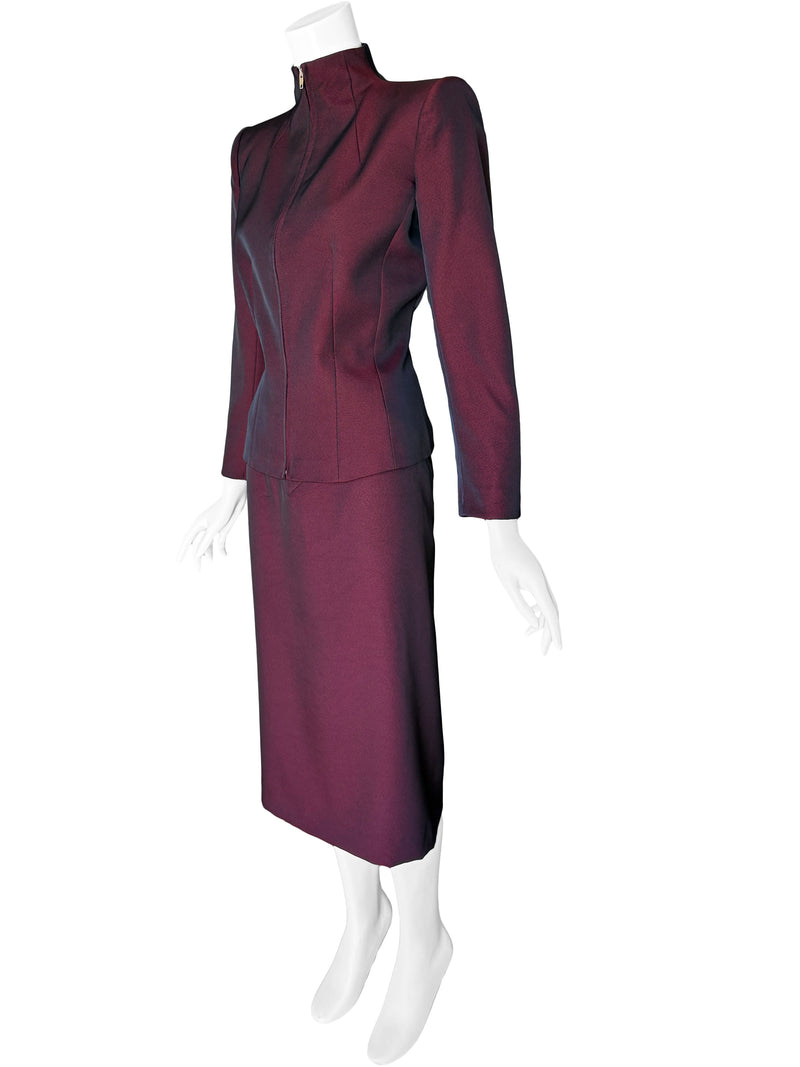 Alexander McQueen A/W 1998 'Joan'  Iridescent Red Skirt Suit