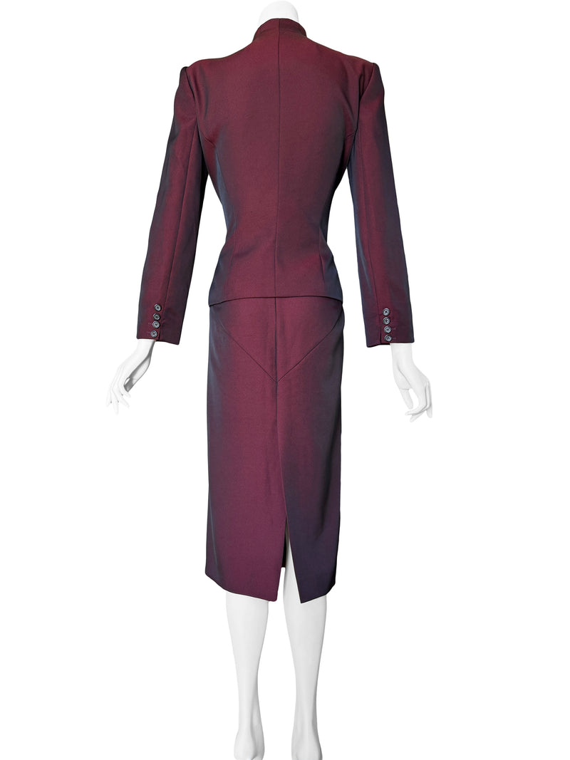 Alexander McQueen A/W 1998 'Joan'  Iridescent Red Skirt Suit