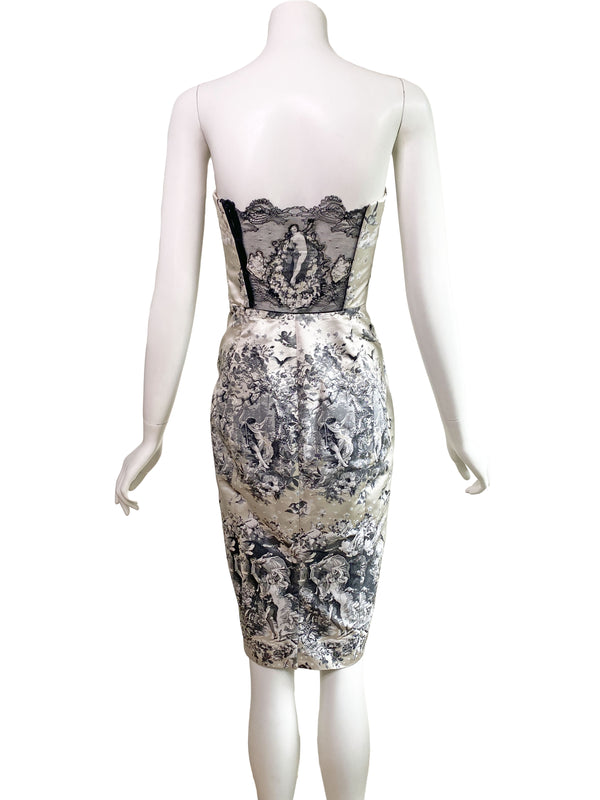 Jean Paul Gaultier Fall 2007 Silk & Lace Sheath Dress