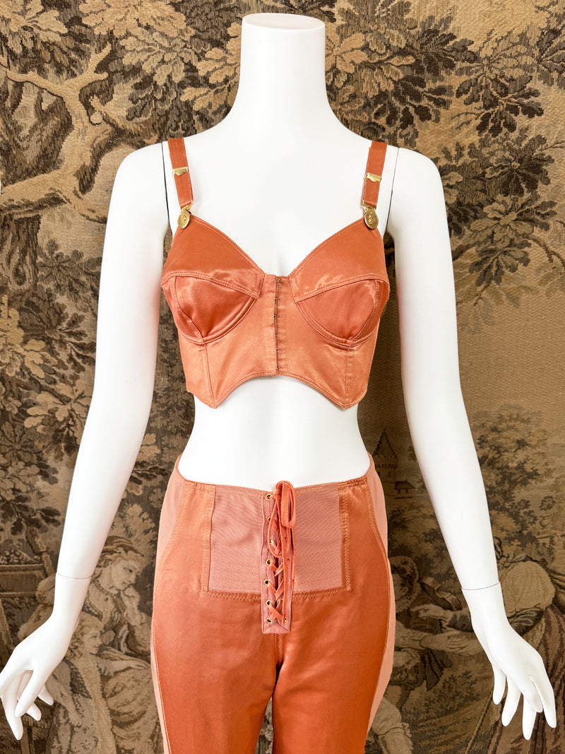 Jean Paul Gaultier Junior 90s Satin Bustier & Pants Set