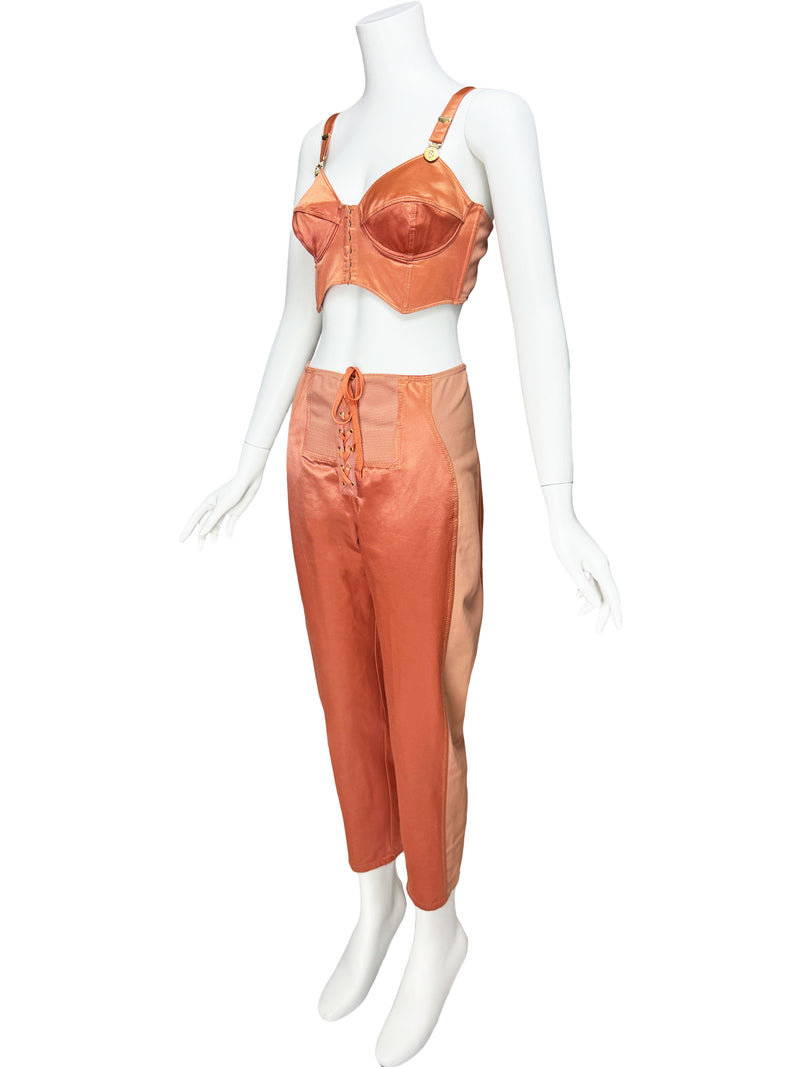 Jean Paul Gaultier Junior 90s Satin Bustier & Pants Set