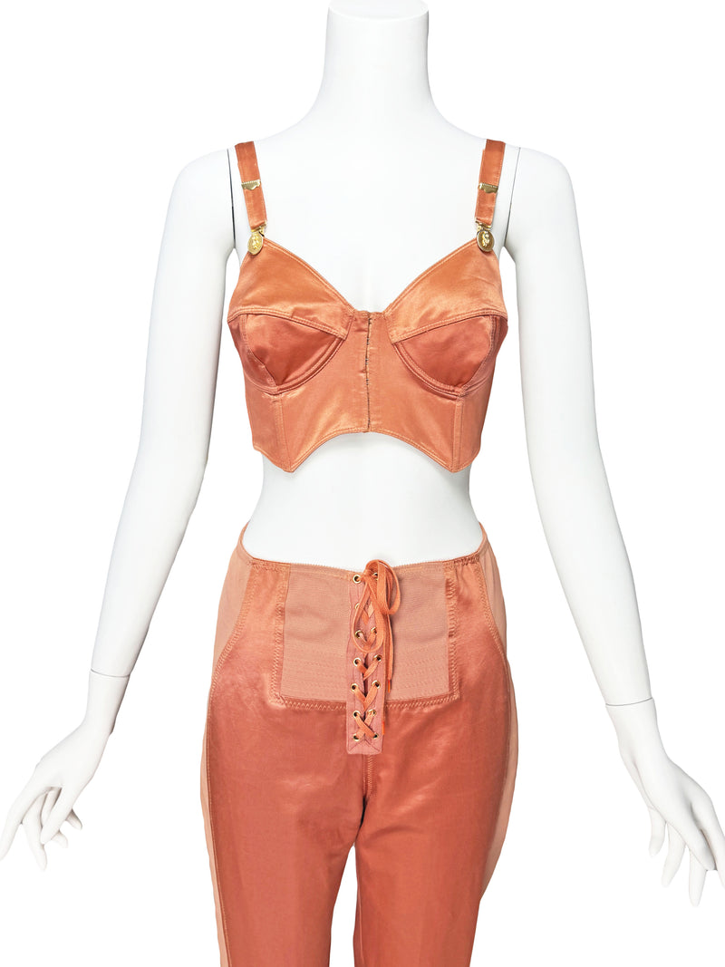 Jean Paul Gaultier Junior 90s Satin Bustier & Pants Set