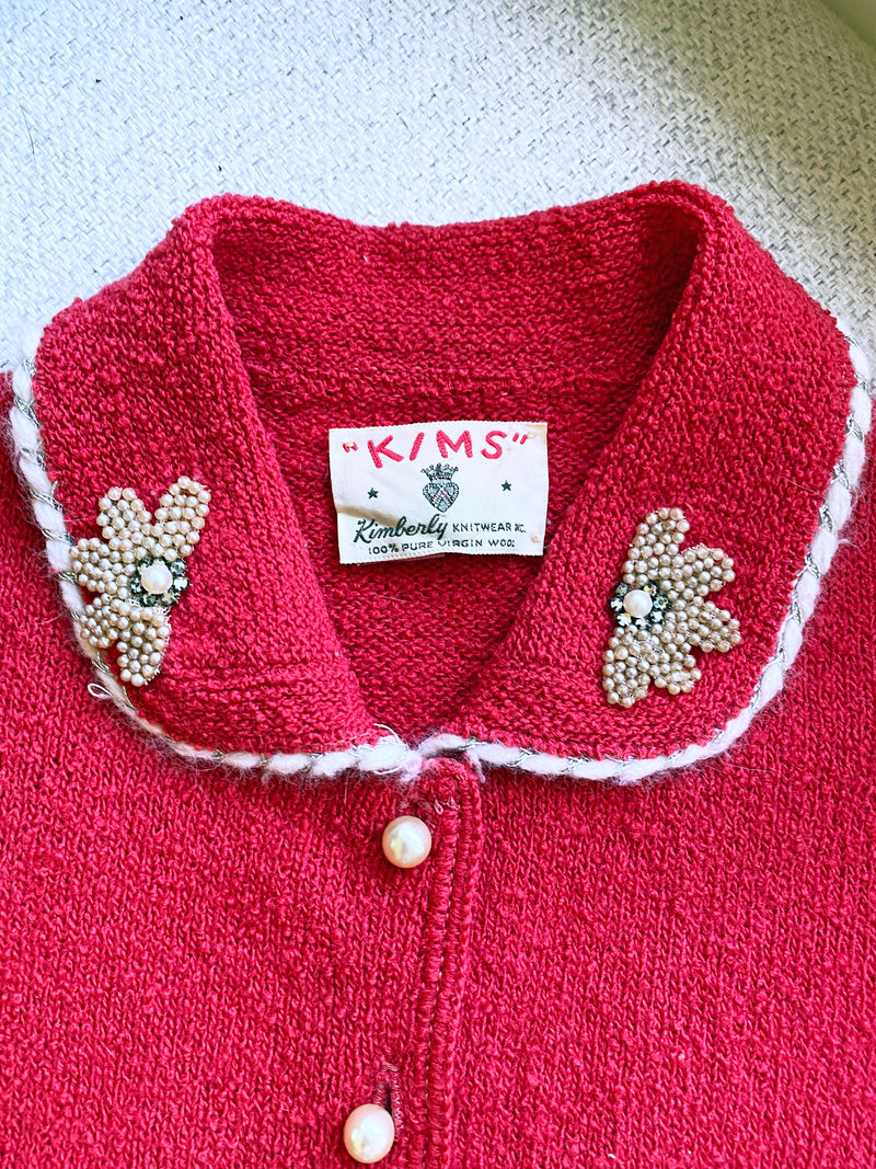 Kims 1950s Embellished Knit Skirt Set