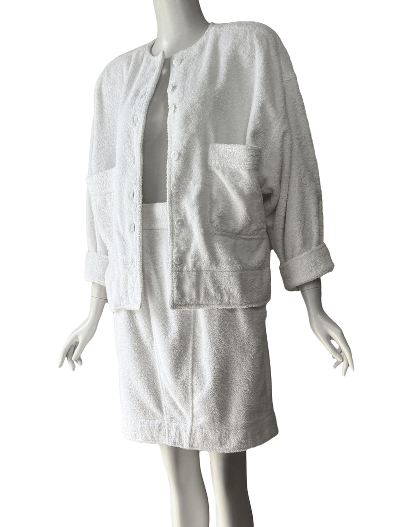Karl Lagerfeld 1990s French Terry Skirt Suit