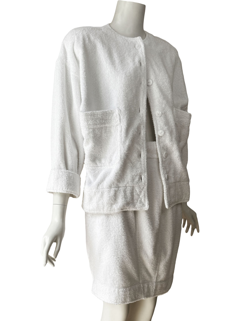 Karl Lagerfeld 1990s French Terry Skirt Suit