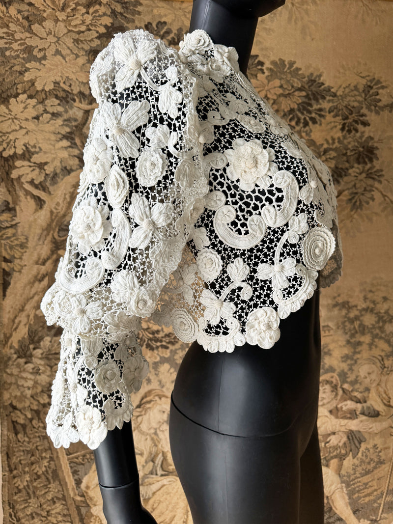 Antique Irish Crochet Lace Jacket