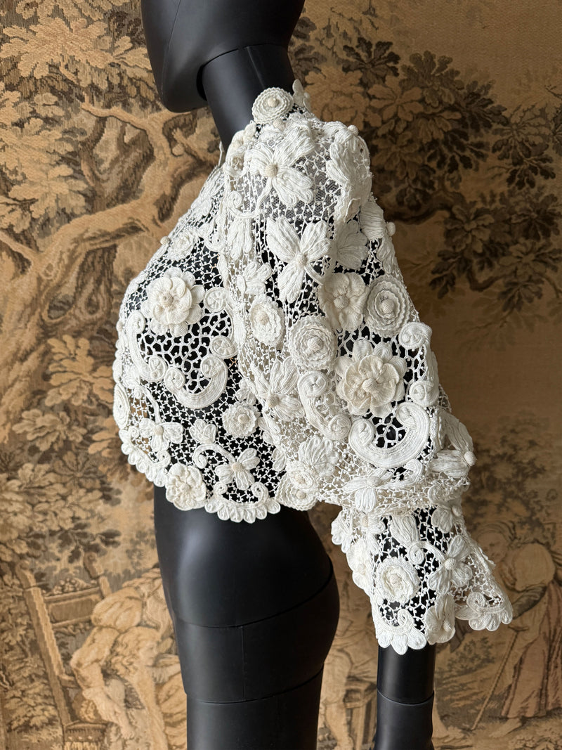 Antique Irish Crochet Lace Jacket