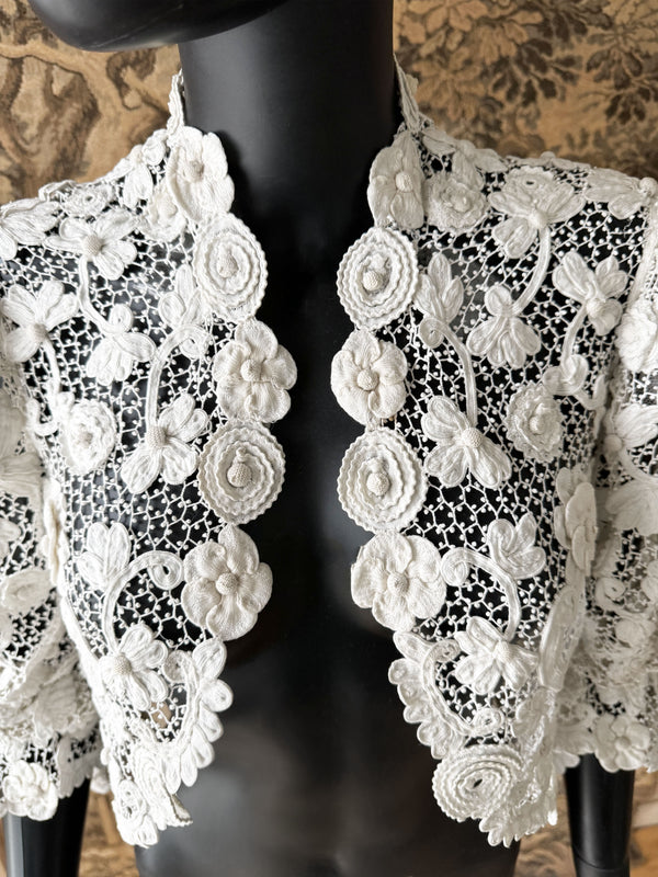 Antique Irish Crochet Lace Jacket