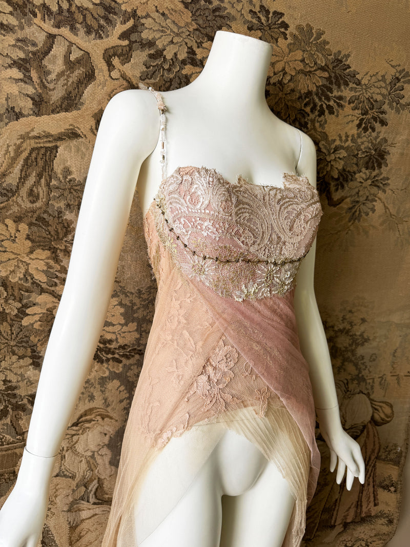 Les Habitudes Y2K Silk & Lace Corset