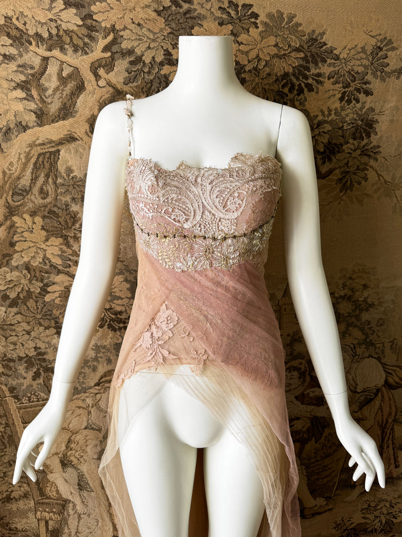 Les Habitudes Y2K Silk & Lace Corset