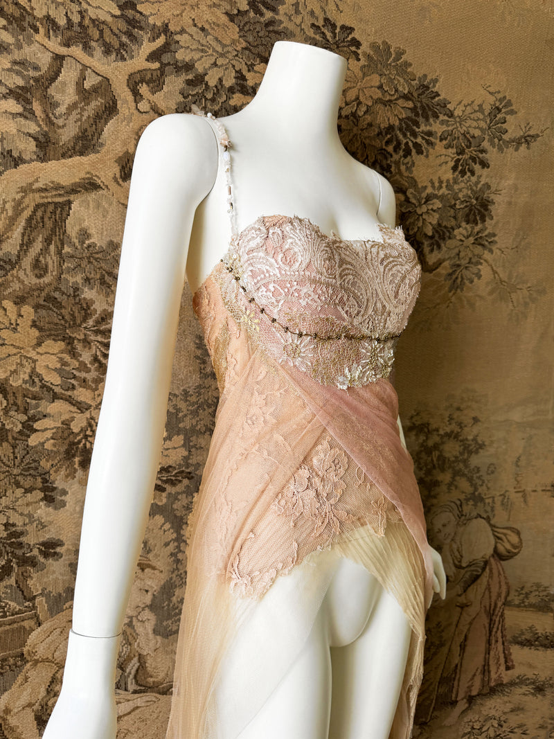 Les Habitudes Y2K Silk & Lace Corset