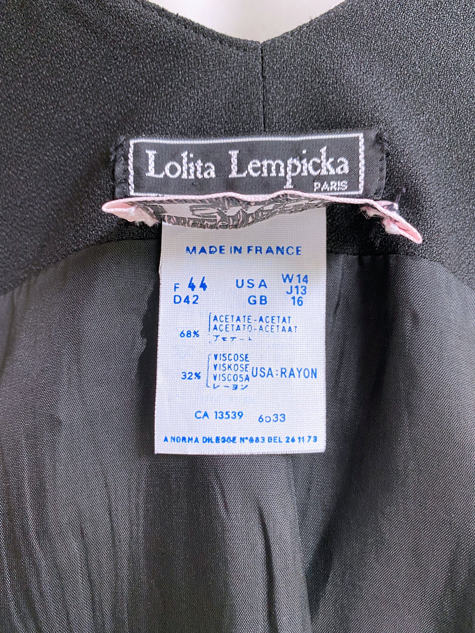 Vintage 1990s Lolita Lempicka Black Long Maxi Skirt Suit