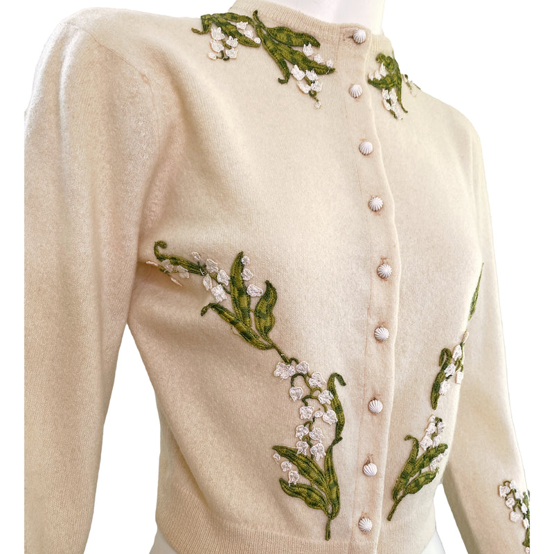 Dalton 1950s Lily of the Valley Cardigan
